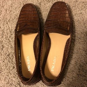 Prada Alligator Loafers